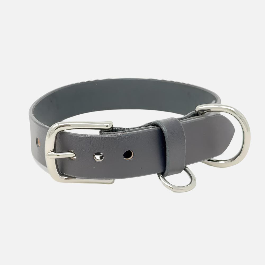 Last State Leather - Large Leather Collar - Black/Nickel