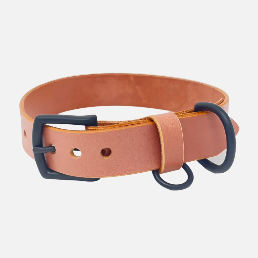 Last State Leather - Large Leather Collar - Blush/Black