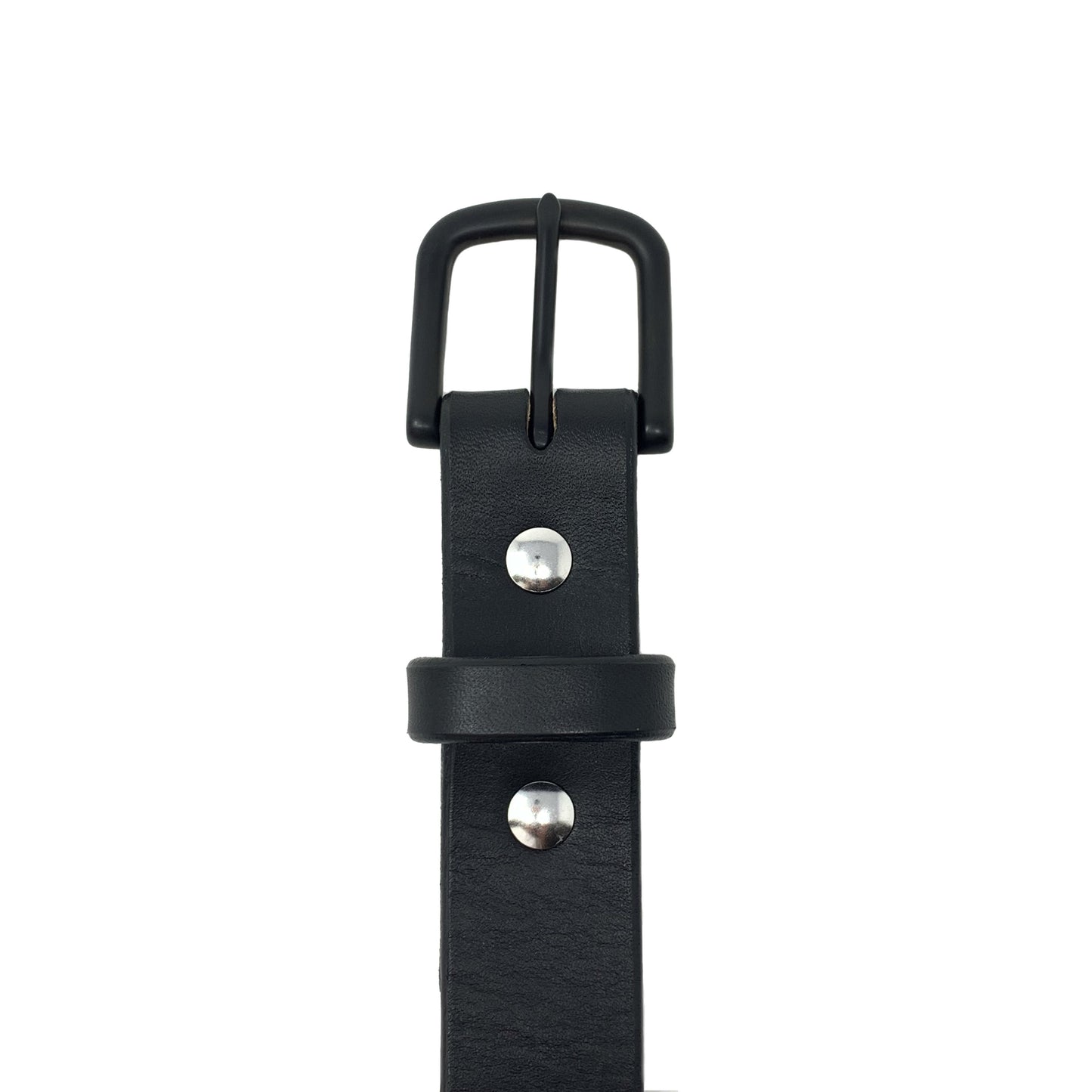 Last State Leather - Mid 1.25" Belt - Black/Black - Front