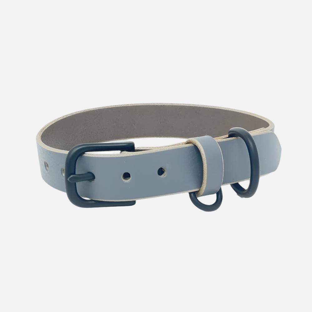 Last State Leather - Medium Leather Collar - Grey/Black
