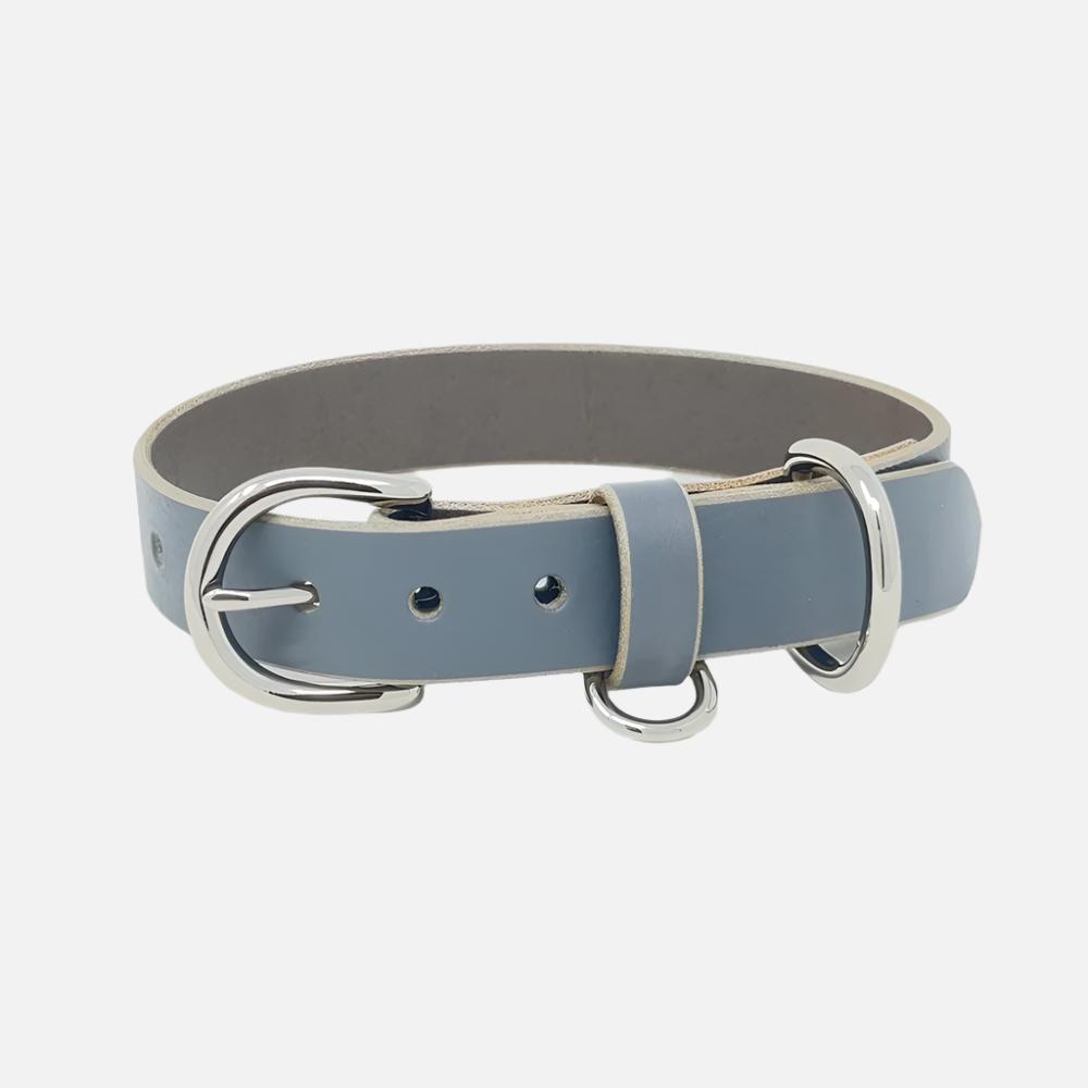 Last State Leather - Medium Leather Collar - Grey/Nickel