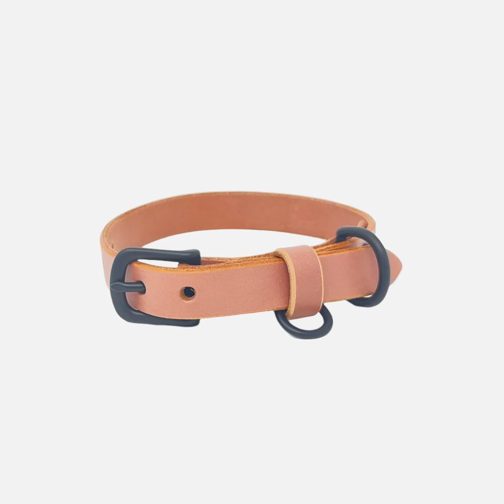 Last State Leather - X Small Leather Collar - Blush/Black