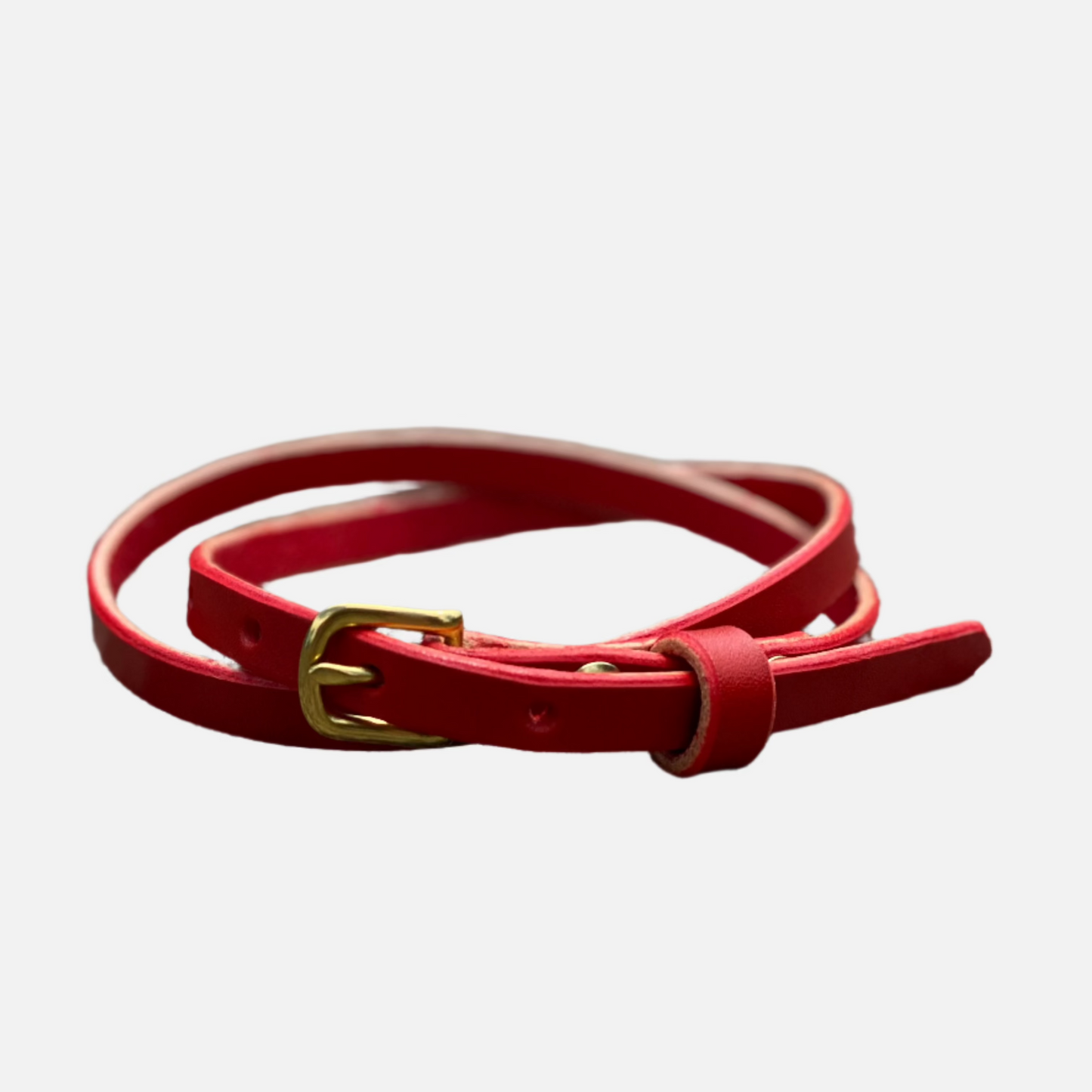 Last State Leather - Slim 0.5" Belt - Chili Pepper/Brass