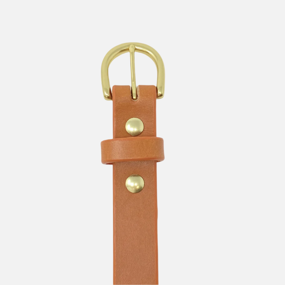 Last State Leather - Everyday 1" Belt - Tan/Brass - Front