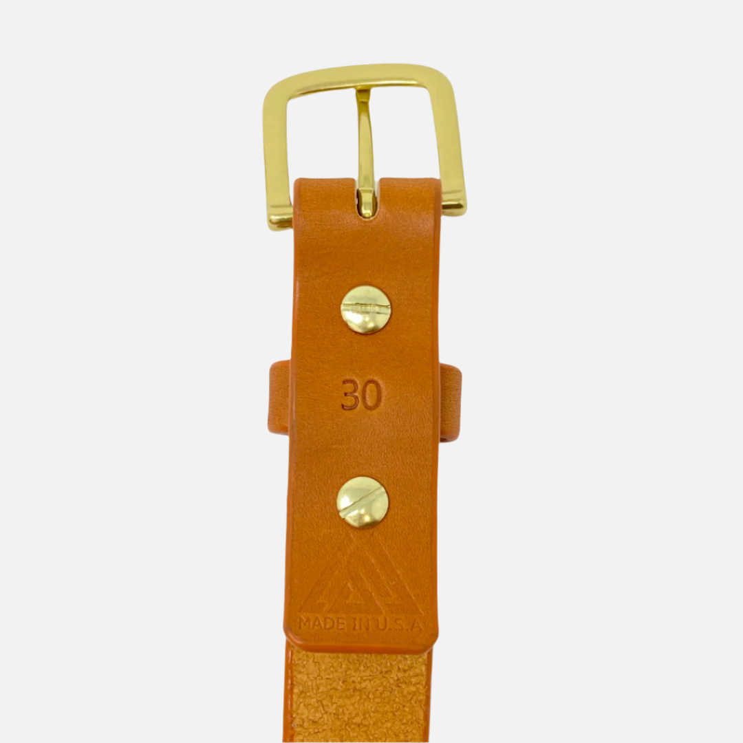 Last State Leather - Mid 1.25" Belt - Tan/Brass - Back