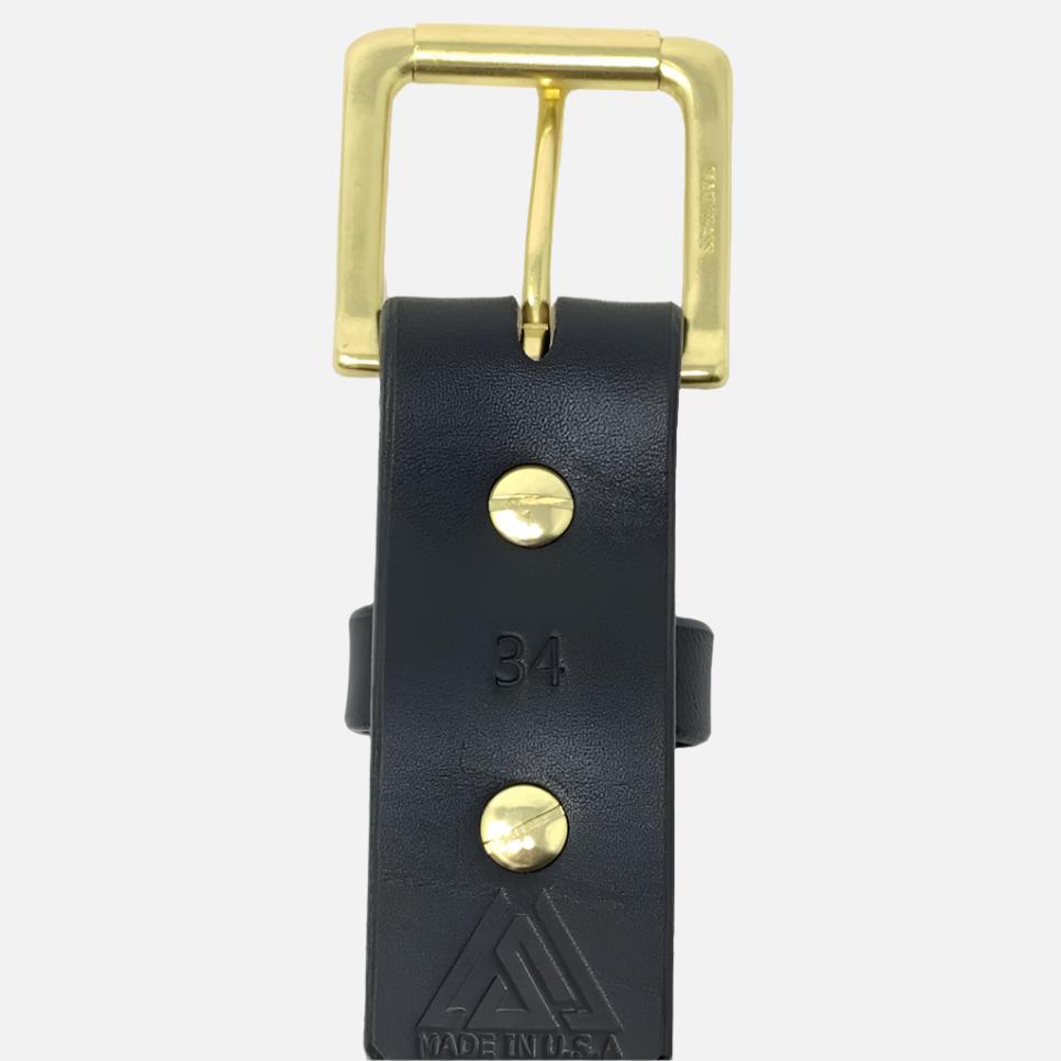 Last State Leather - Paniolo 1.5" Belt - Black/Brass - Back