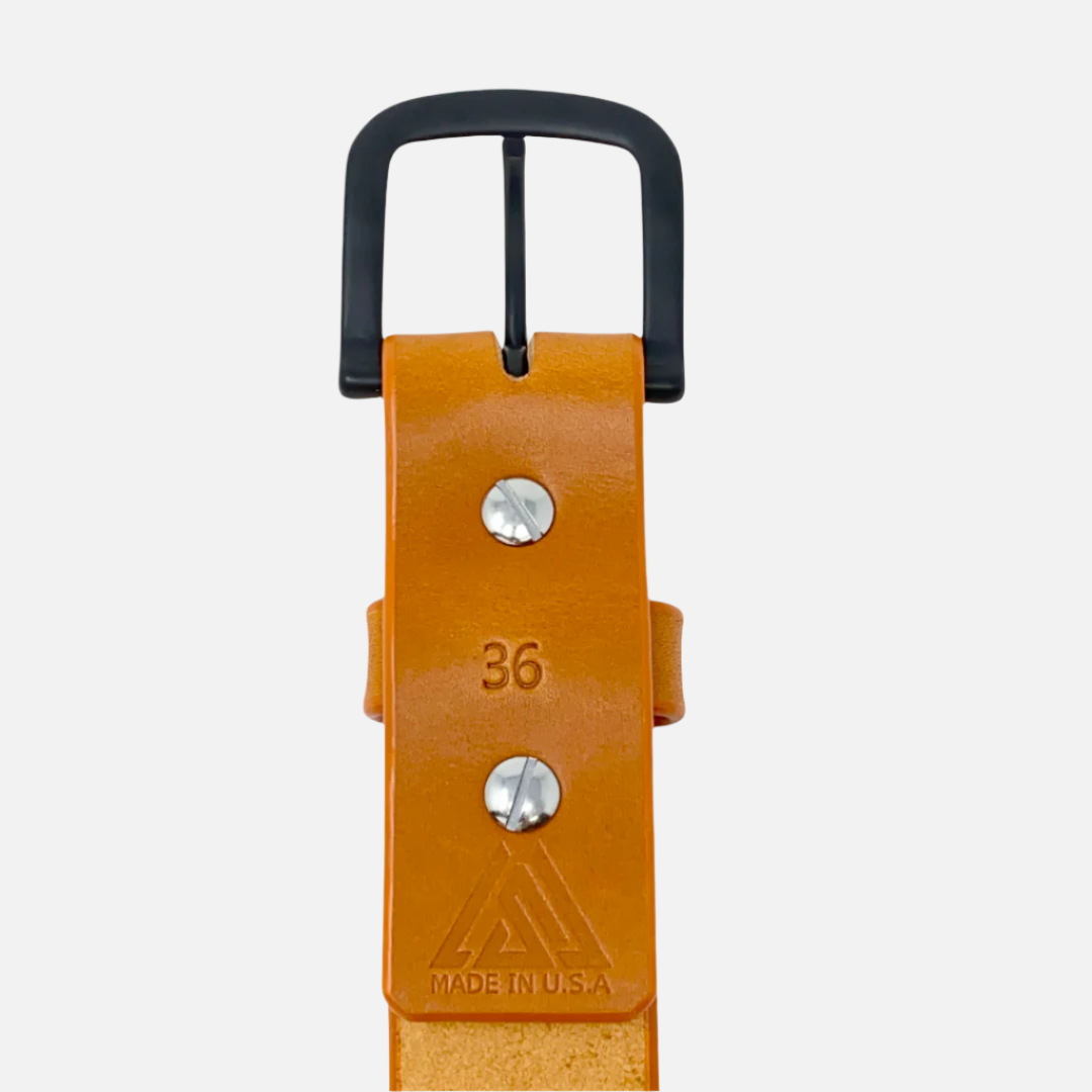 Last State Leather - Paniolo 1.5" Belt - Tan/Black - Back