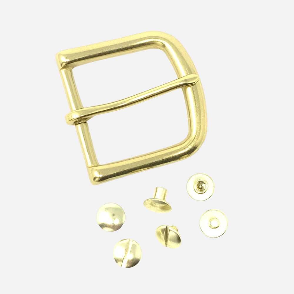 Last State Leather - 1.5" Buckle Kit - Square Heel Bar - Brass