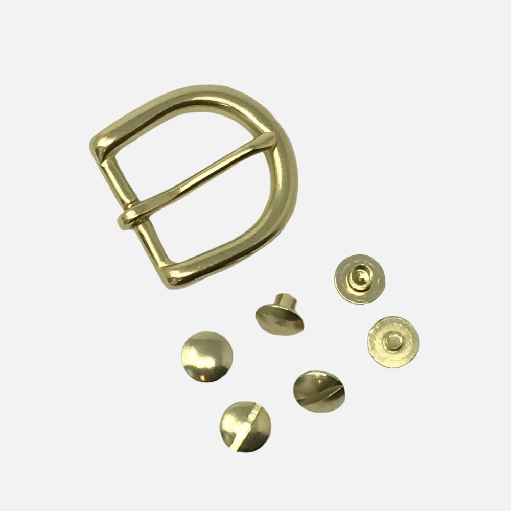Last State Leather - 1" Buckle Kit - Round Heel Bar - Brass