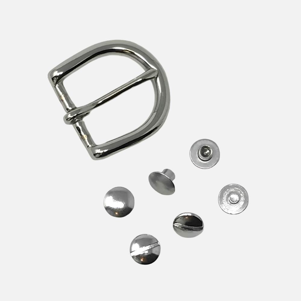 Last State Leather - 1" Buckle Kit - Round Heel Bar - Nickel