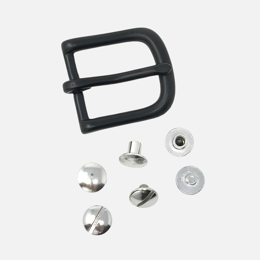 Last State Leather - 1" Buckle Kit - Square Heel Bar - Black