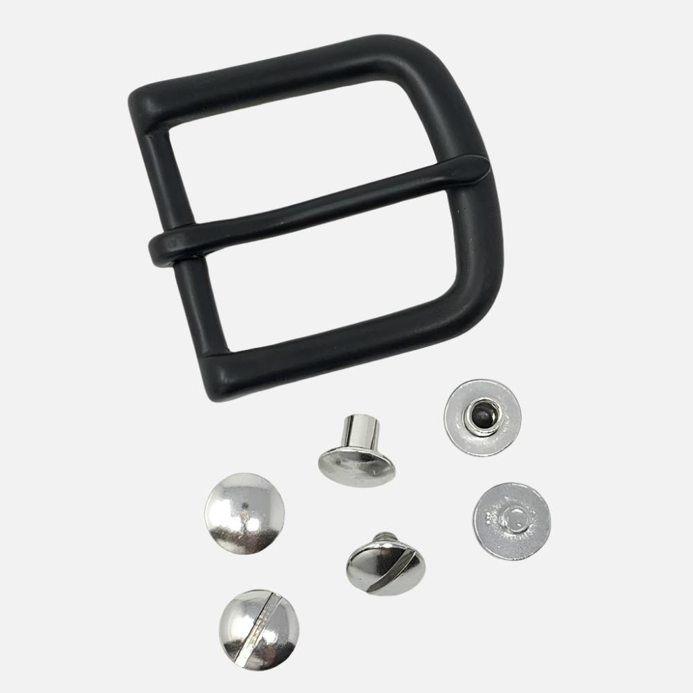 Last State Leather - 1.25" Buckle Kit - Square Heel Bar - Black