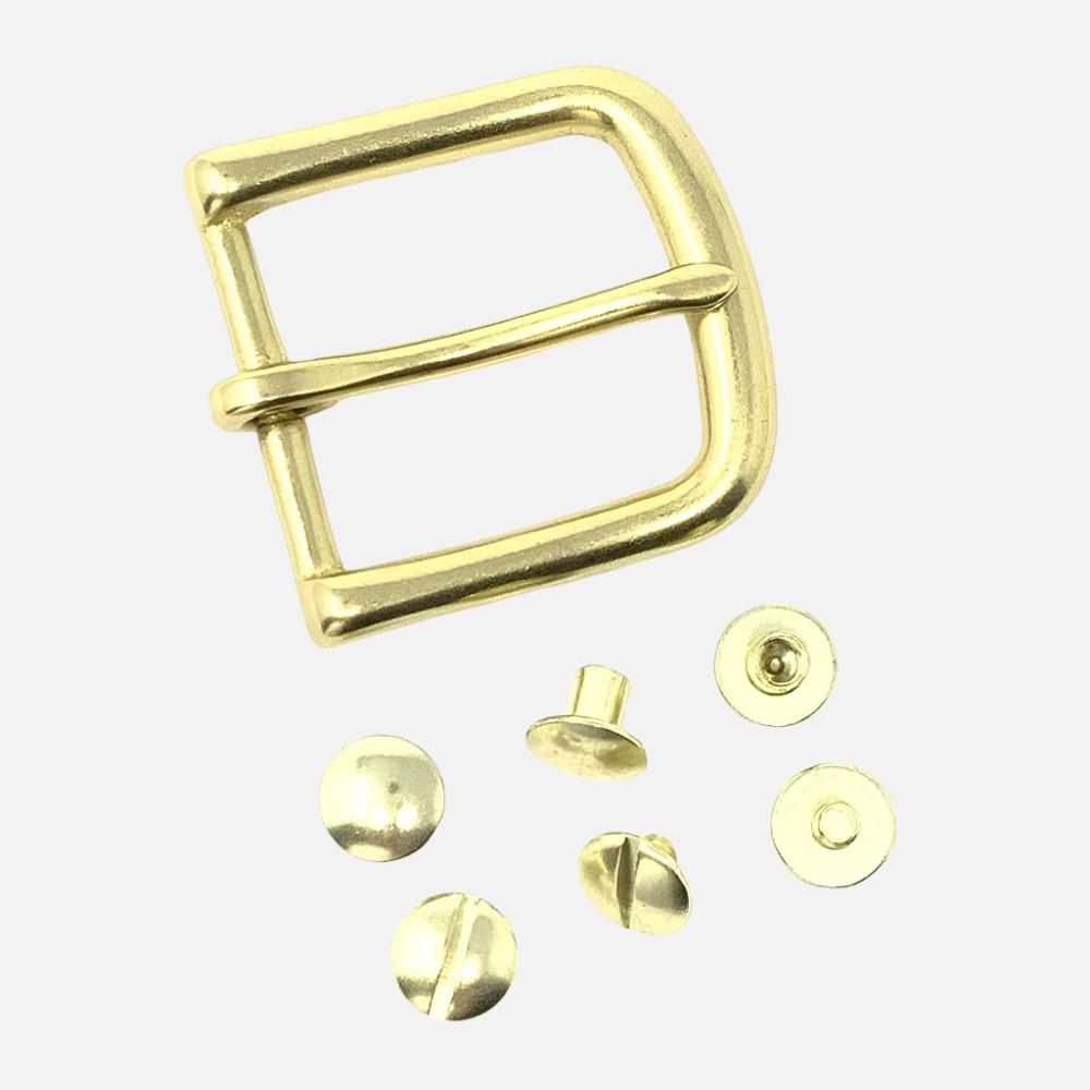 Last State Leather - 1.25" Buckle Kit - Square Heel Bar - Brass