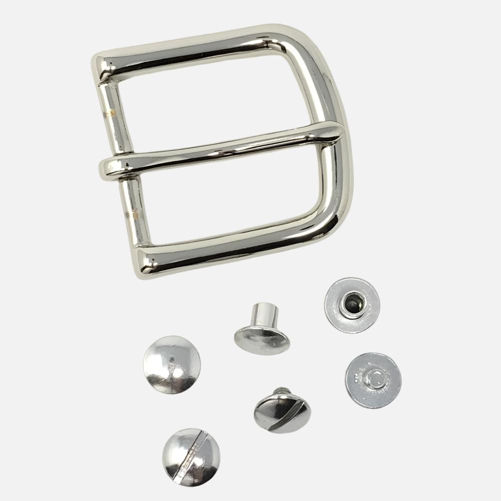 Last State Leather - 1.25" Buckle Kit - Square Heel Bar - Nickel