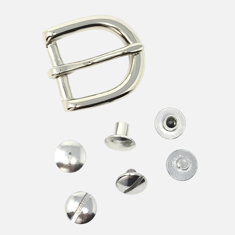 Last State Leather - 0.75" Buckle Set - Round Heel Bar - Nickel