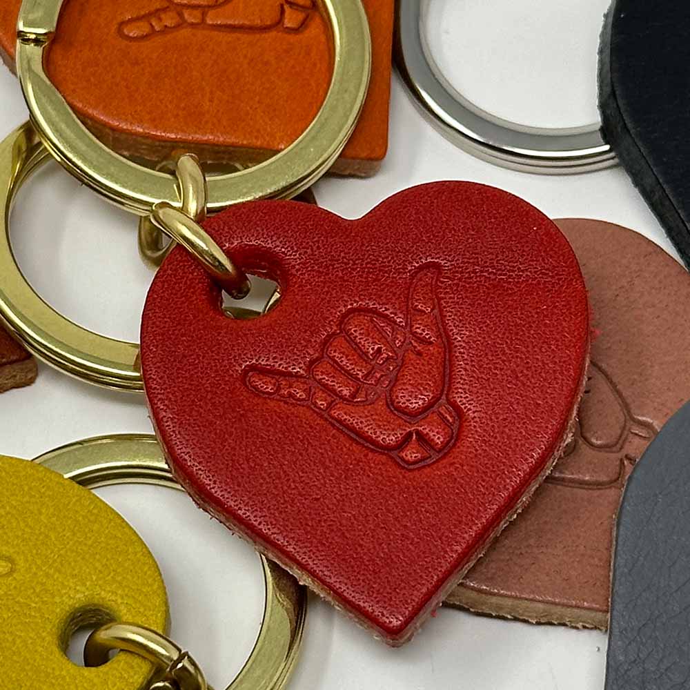 Last State Leather - Heart Shaka Leather Keychain - Chili Pepper