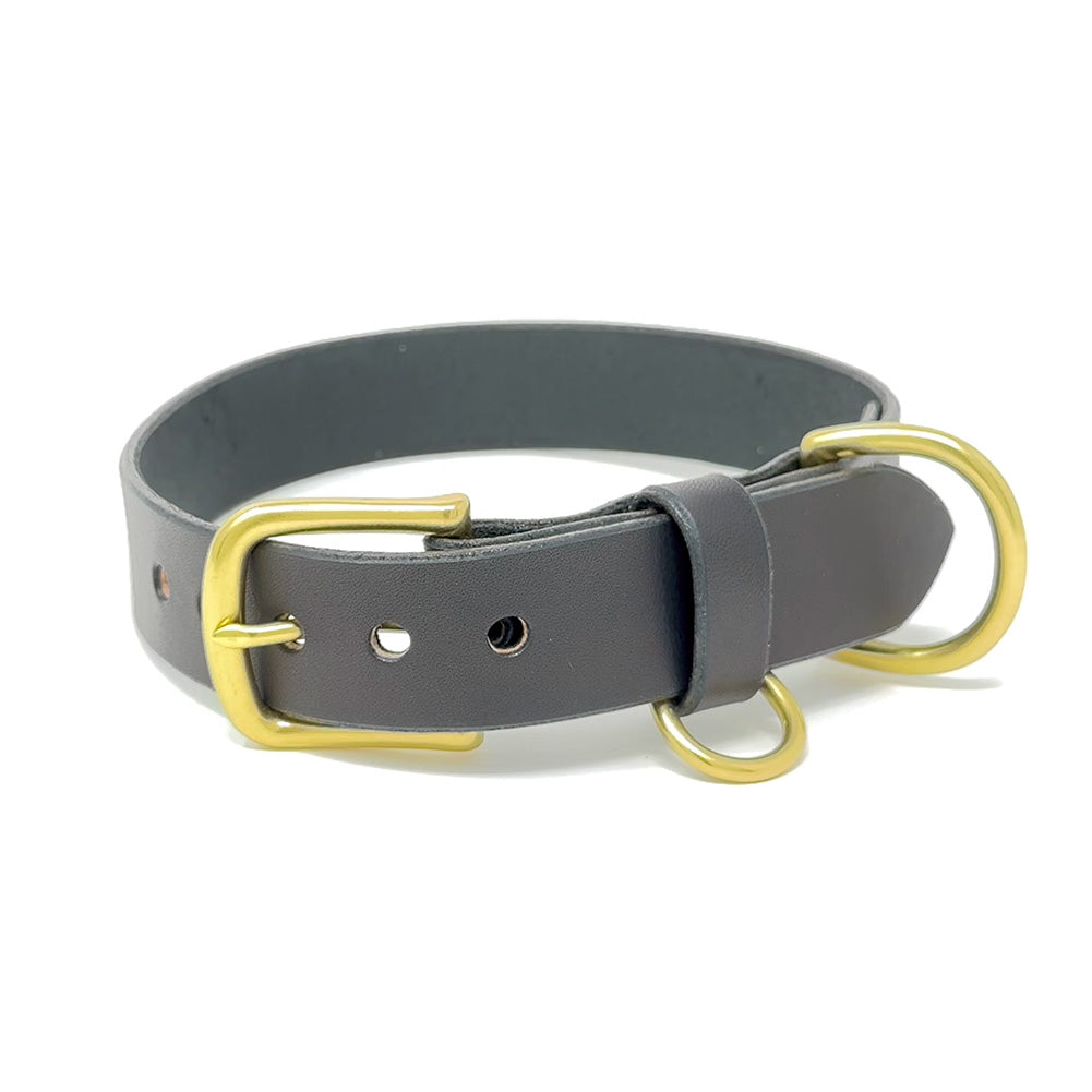 Last State Leather - Large Leather Collar - Black/Brass