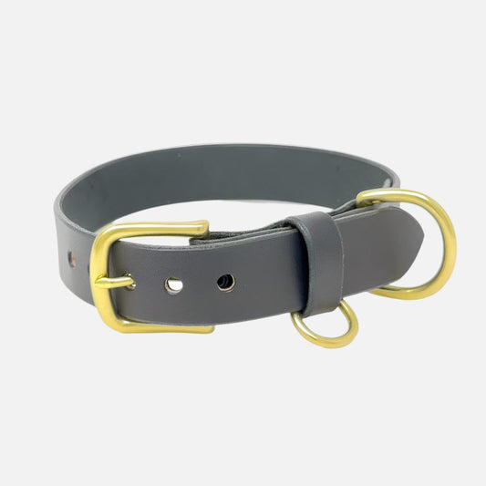 Last State Leather - Large Leather Collar - Black/Brass