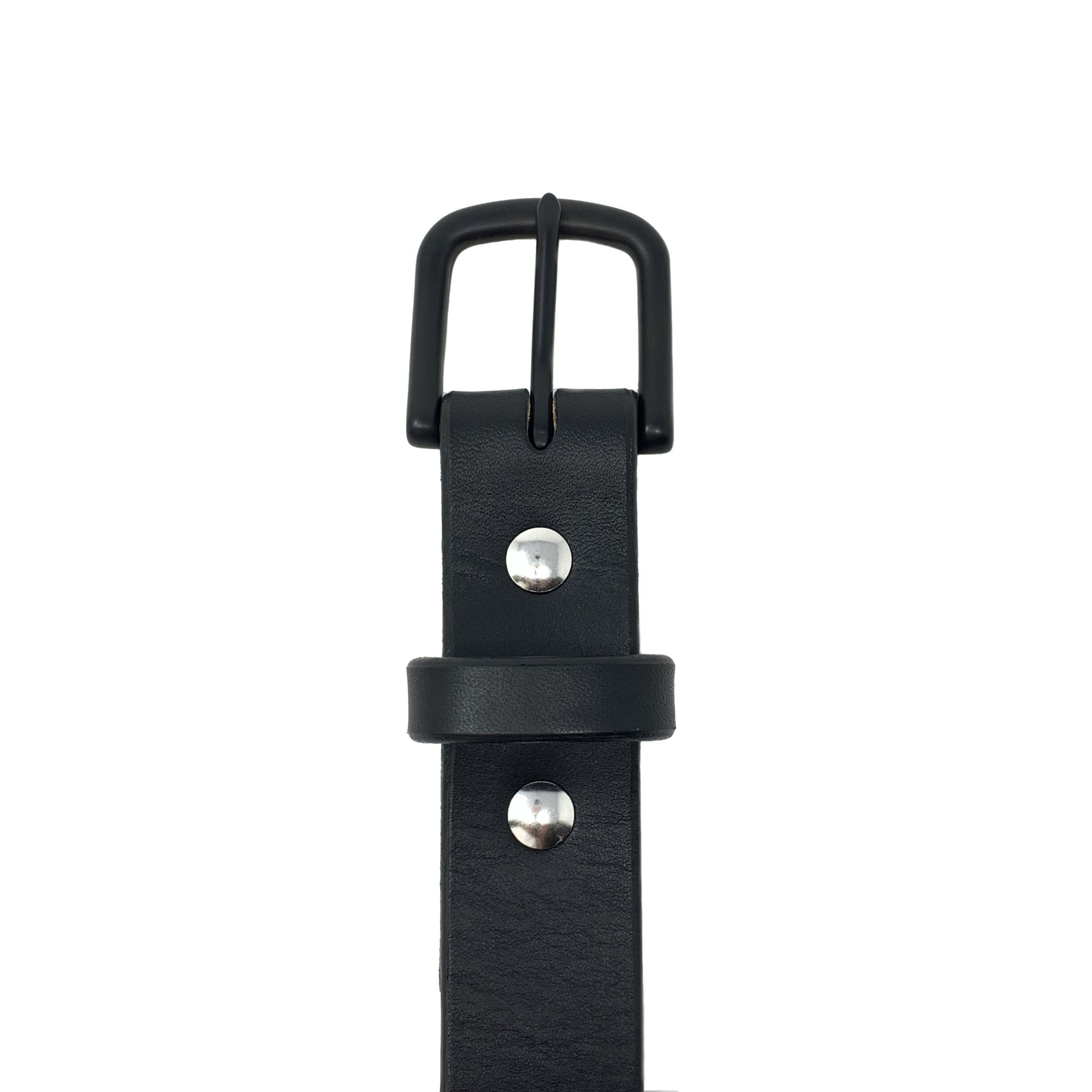 Last State Leather - Mid 1.25" Belt - Black/Black - Front
