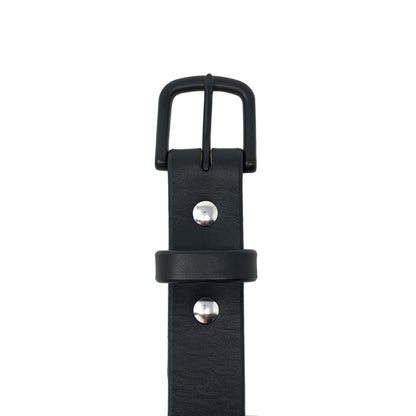 Last State Leather - Mid 1.25" Belt - Black/Black - Front