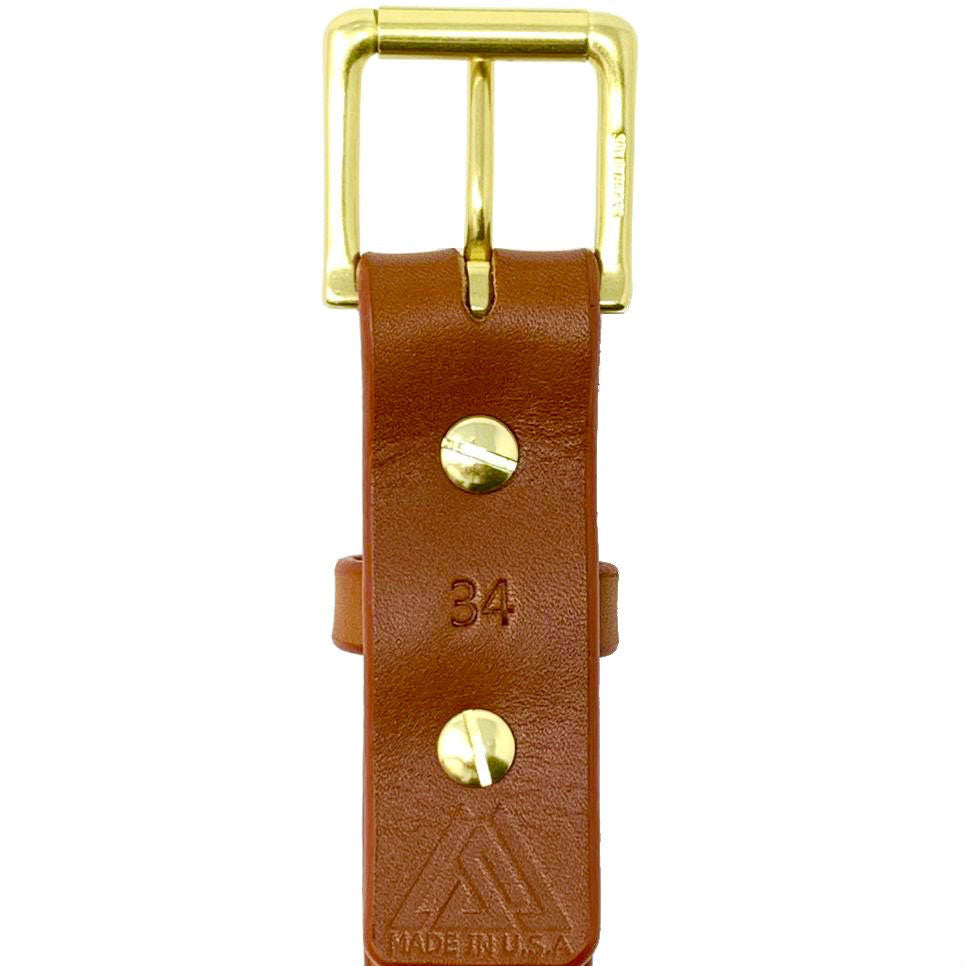 Last State Leather - Mid 1.25" Belt - Chestnut/Brass - Back