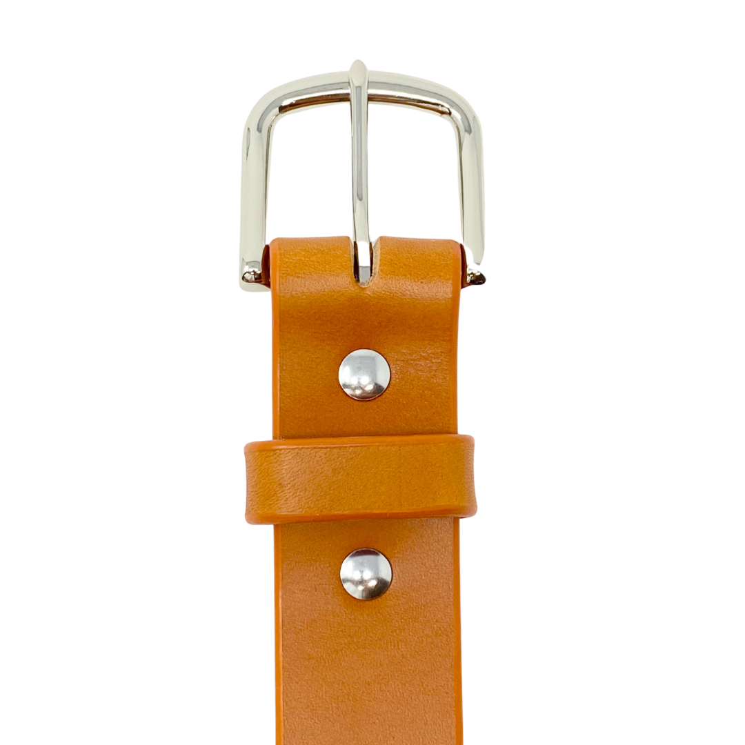 Last State Leather - Paniolo 1.5" Belt - Tan/Nickel - Front