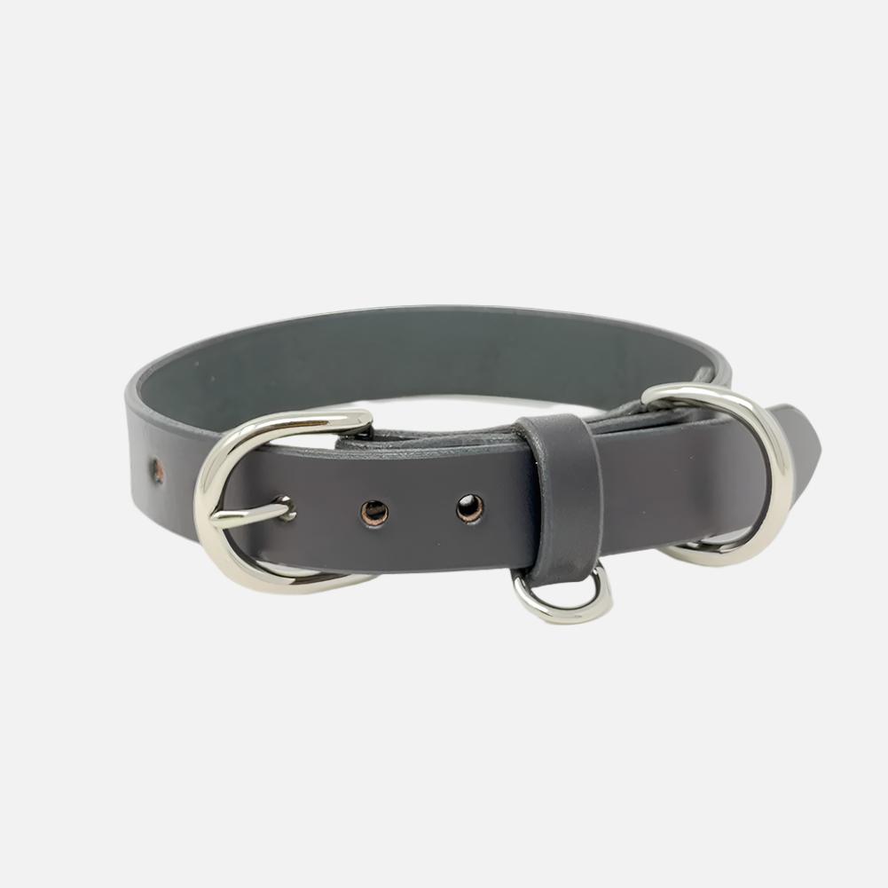 Last State Leather - Medium Leather Collar - Black/Nickel