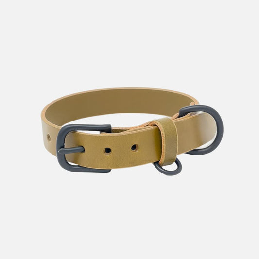 Last State Leather - Medium Leather Collar - Olive/Black