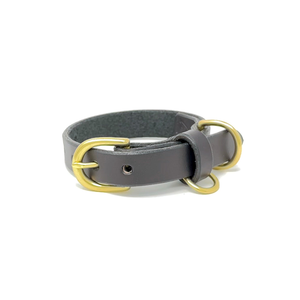 Last State Leather - Small Leather Collar - Black/Brass