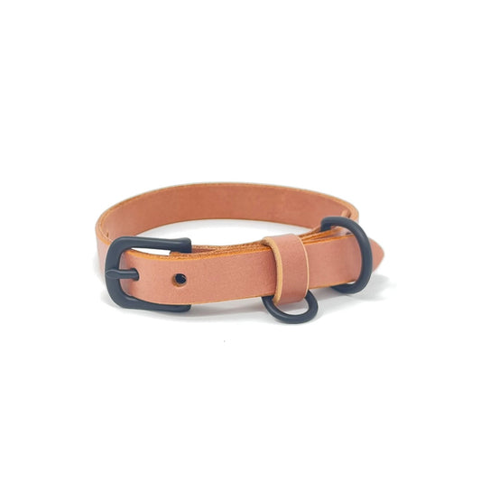 Last State Leather - Small Leather Collar - Blush/Black