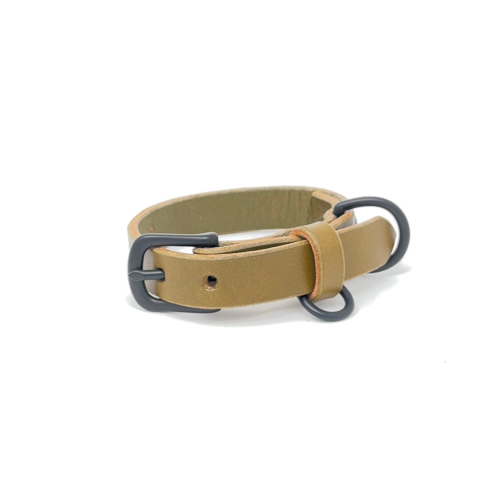 Last State Leather - Small Leather Collar - Olive/Black
