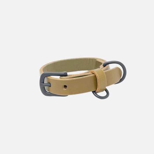 Last State Leather - Small Leather Collar - Olive/Black