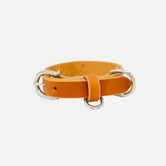 Last State Leather - Small Leather Collar - Tan/Nickel