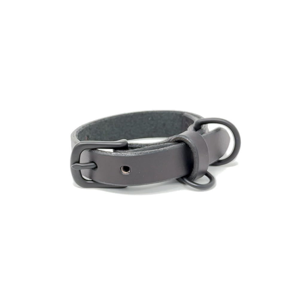 Last State Leather - X Small Leather Collar - Black/Black