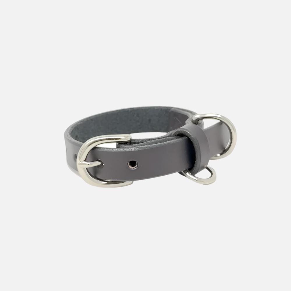 Last State Leather - X Small Leather Collar - Black/Nickel