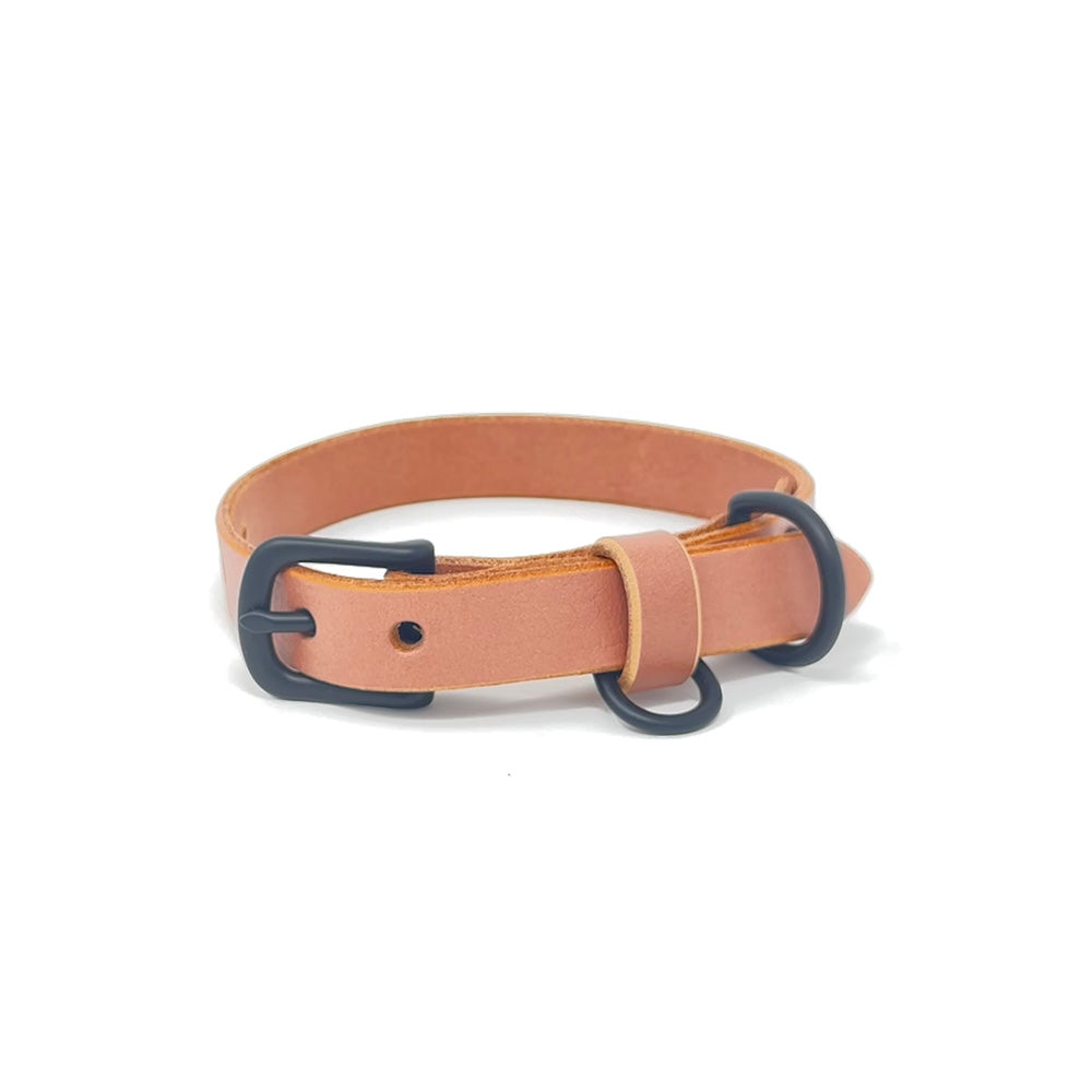 Last State Leather - X Small Leather Collar - Blush/Black