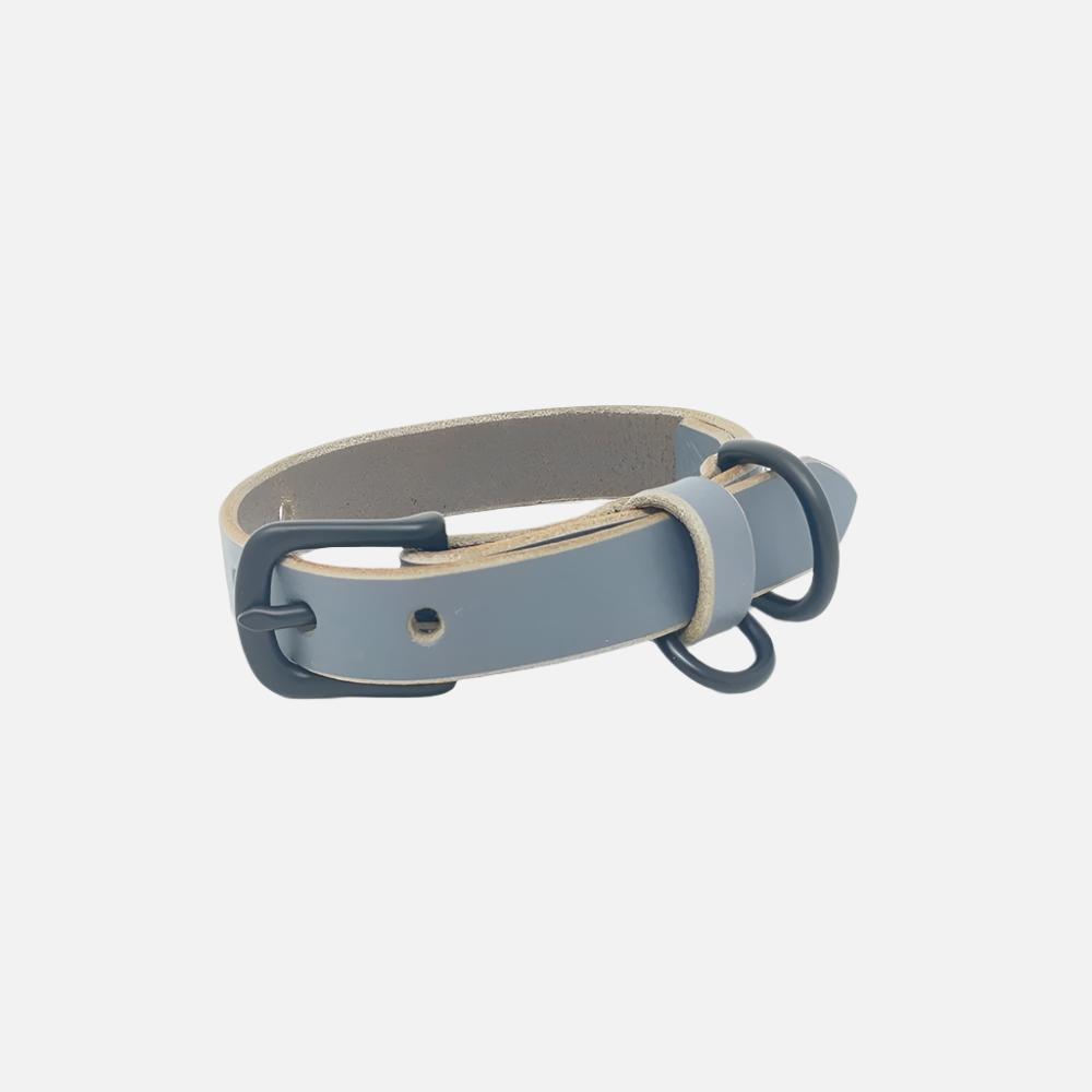 Last State Leather - X Small Leather Collar - Grey/Black