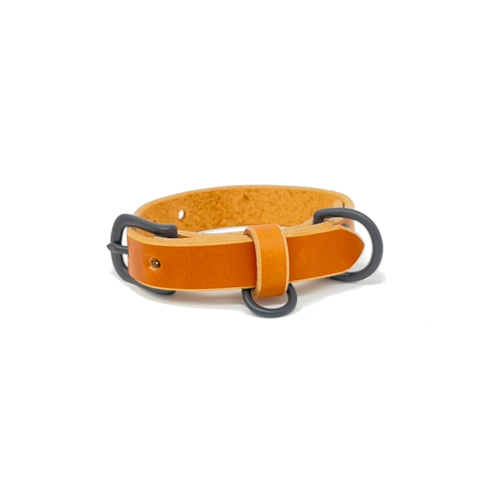 Last State Leather - X Small Leather Collar - Tan/Black