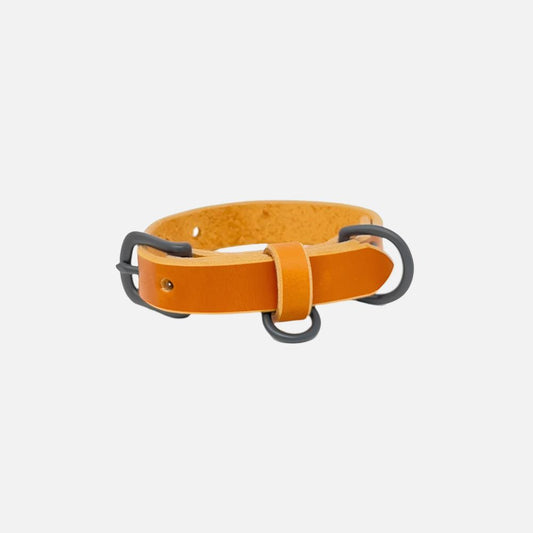 Last State Leather - X Small Leather Collar - Tan/Black