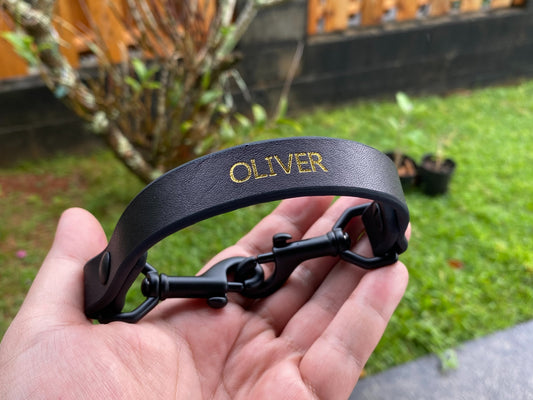 Last State Leather - Custom - Harness Leash 12" Black/Black