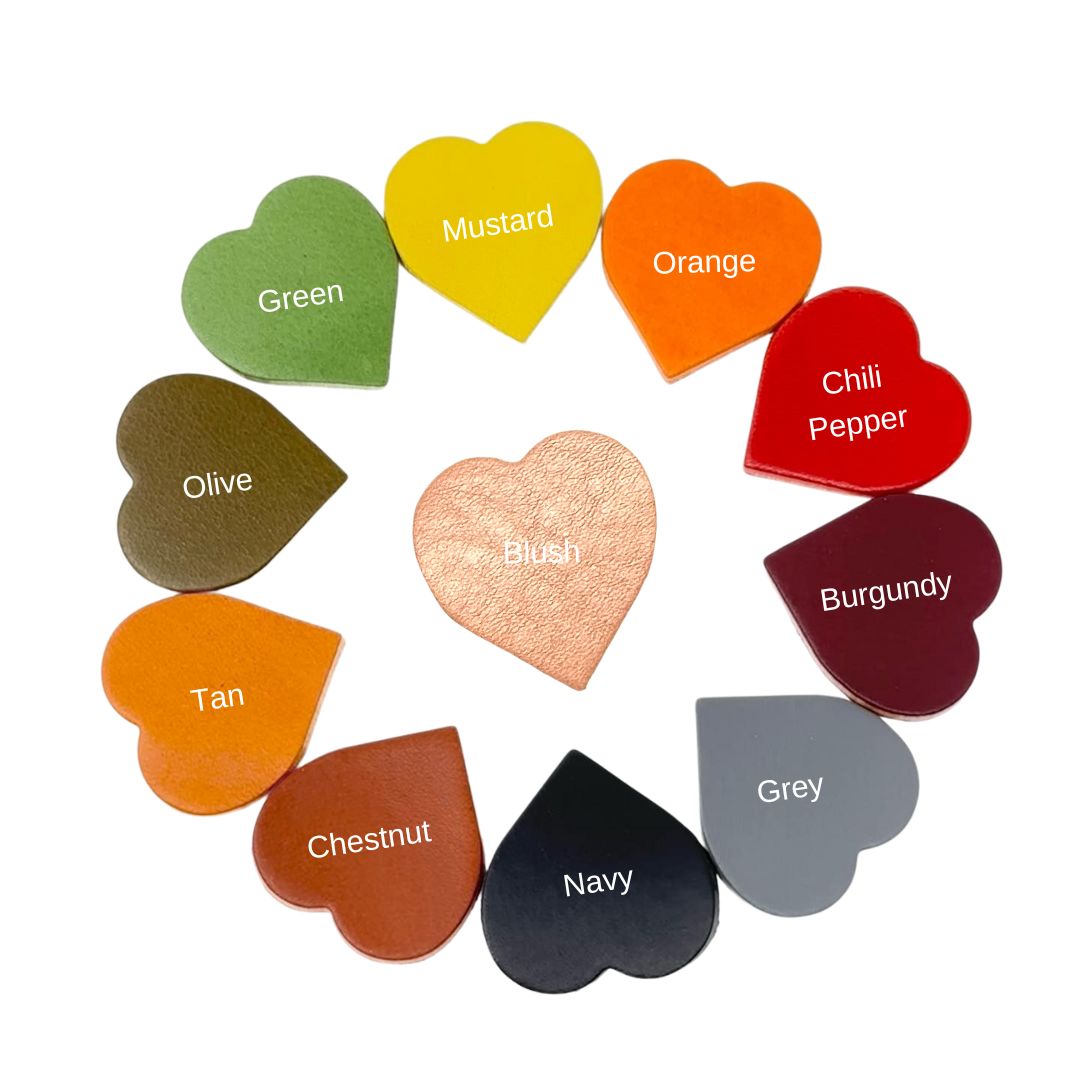 Last State Leather - Leather Heart Charms Colors