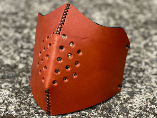 Custom Order - Leather Face Mask - Chestnut/Black
