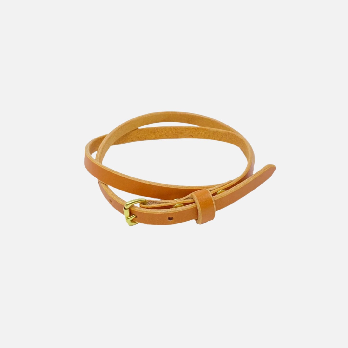 Last State Leather - Slim 0.5" Belt - Tan/Brass