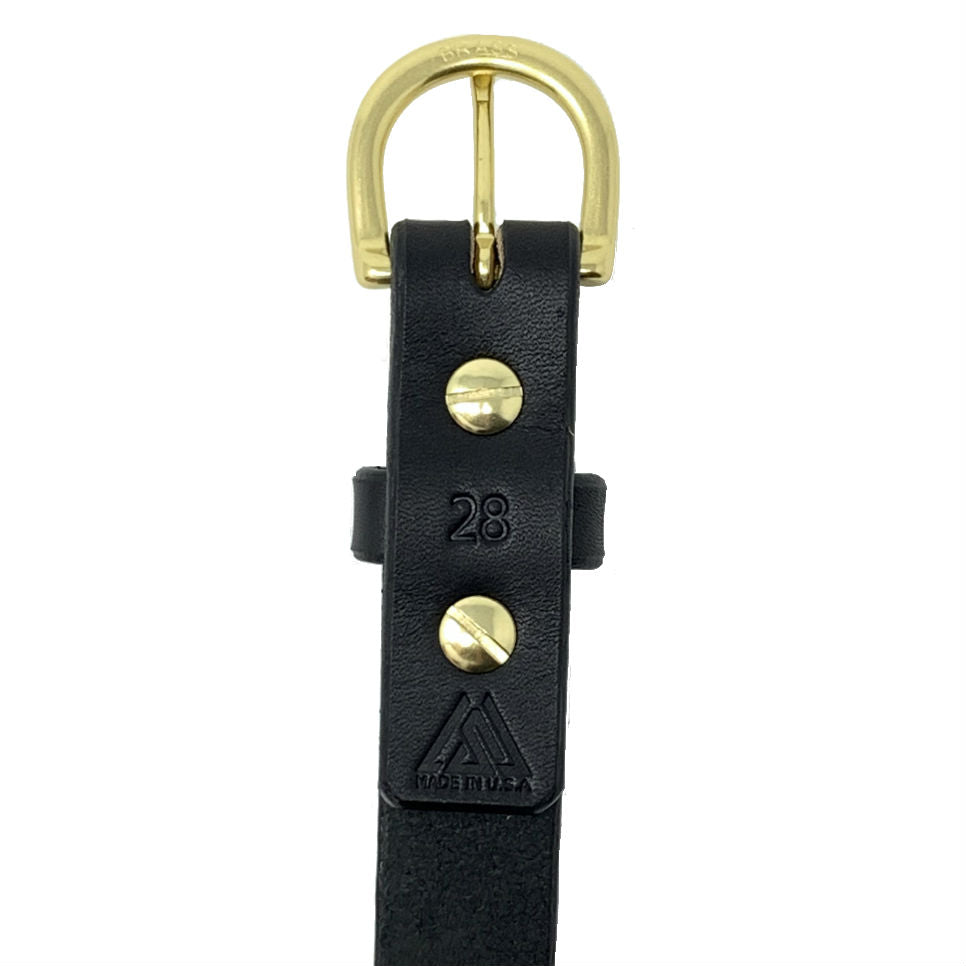 Last State Leather - Everyday 1" Belt - Black/Brass - Back