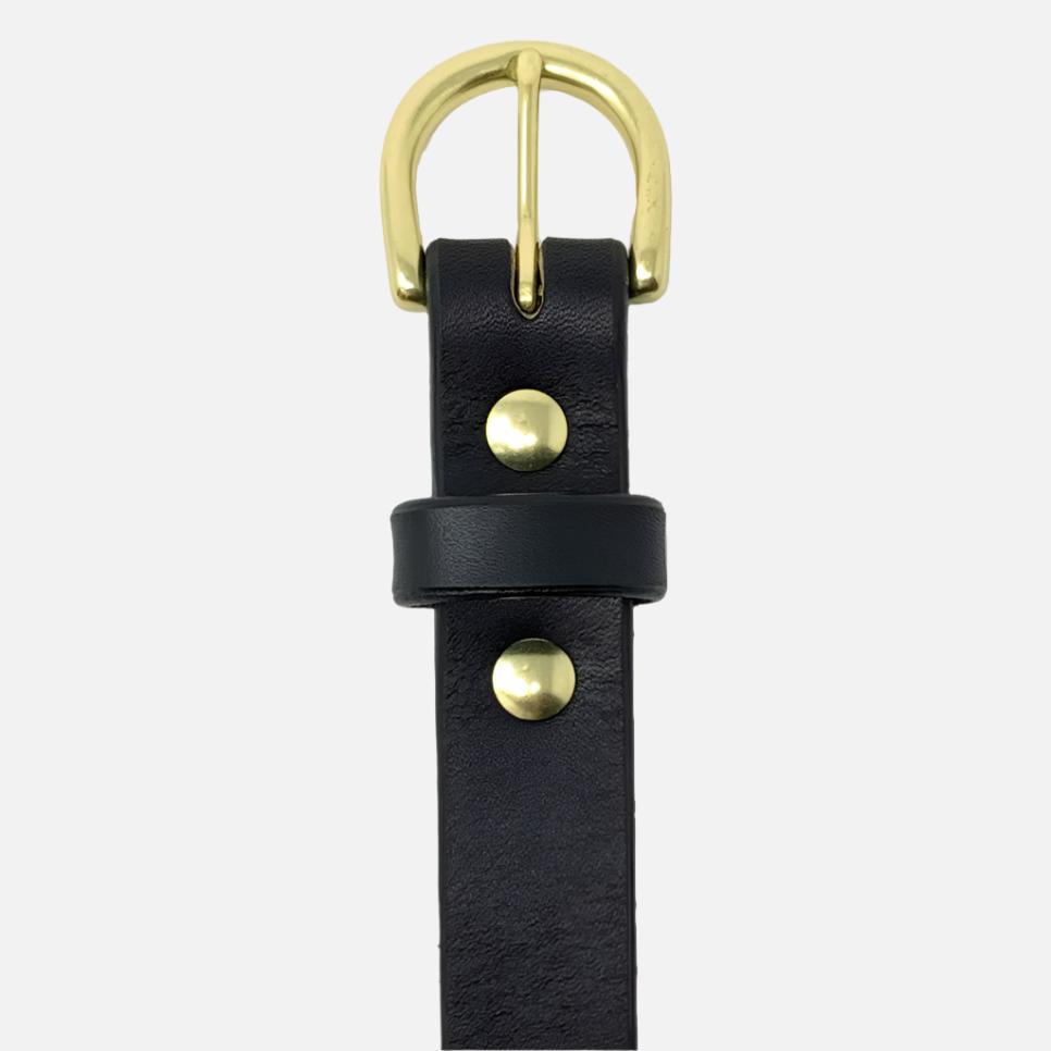 Last State Leather - Everyday 1" Belt - Black/Brass - Front