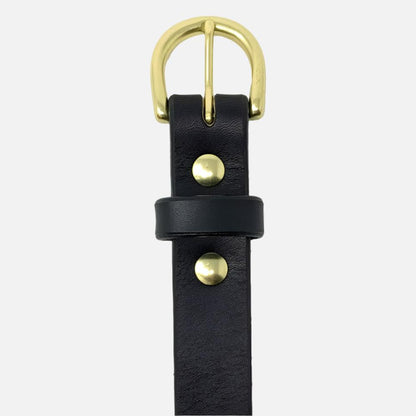 Last State Leather - Everyday 1" Belt - Black/Brass - Front