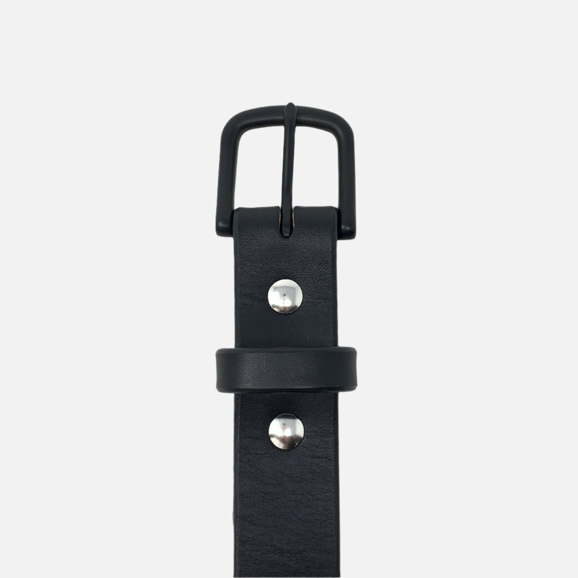 Last State Leather - Mid 1.25" Belt - Black/Black - Front
