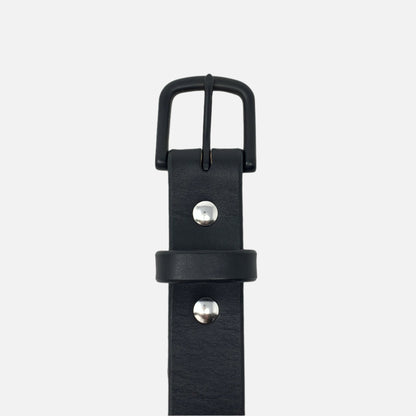 Last State Leather - Mid 1.25" Belt - Black/Black - Front