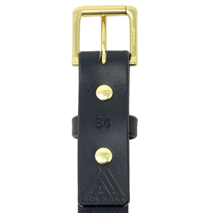 Last State Leather - Mid 1.25" Belt - Black/Brass - Back