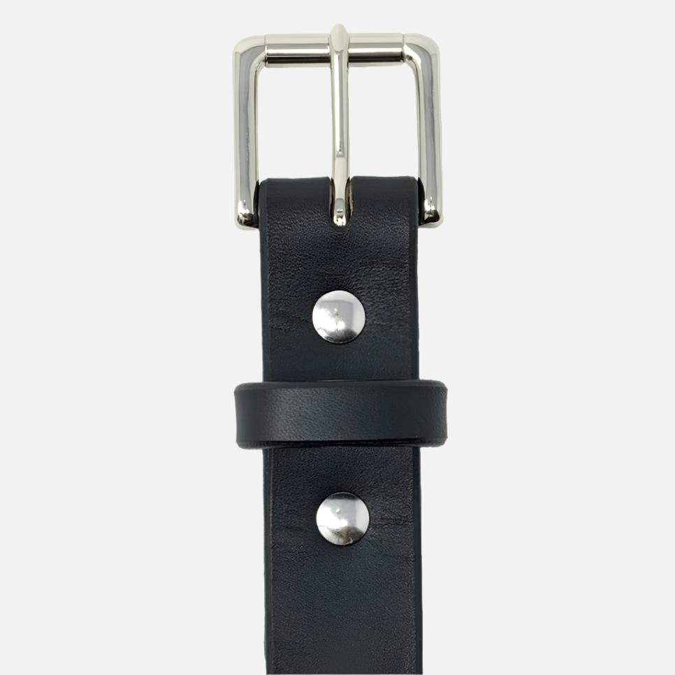Last State Leather - Mid 1.25" Belt - Black/Nickel - Front